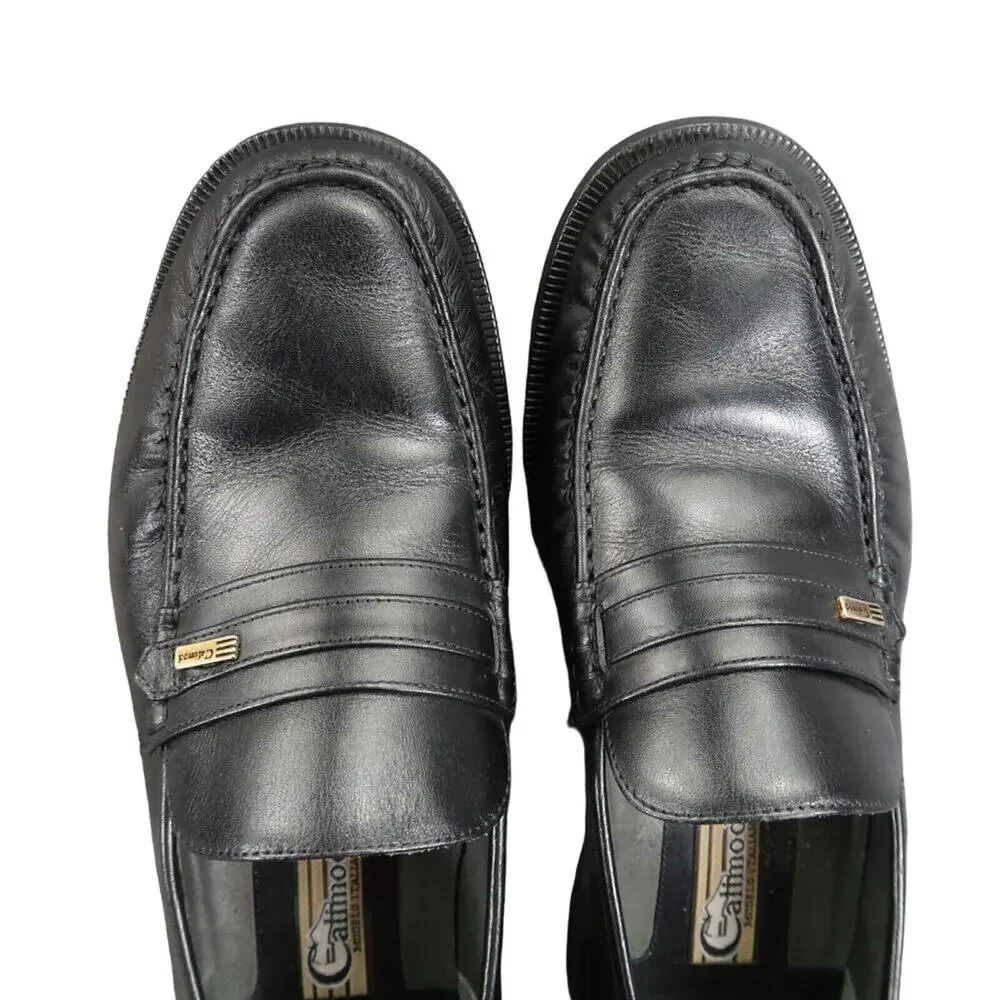 Calimod Shoes Mens 41 Loafer Moccasin Classic Slip On Leather Lifestyle Black